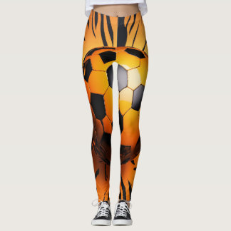 Leggings de padrão laranja 3D