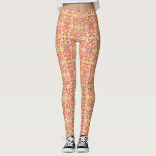Leggings de padrão laranja Citrus Delight