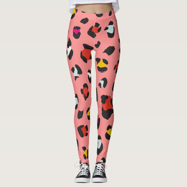 Leggings de padrão leopardo da Trendy 80 (Frente)