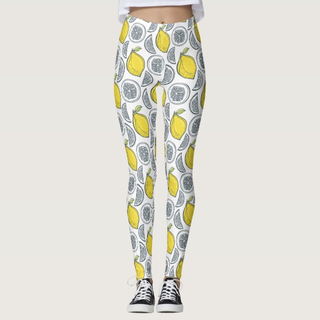 Leggings de padrão-limão (Frente)