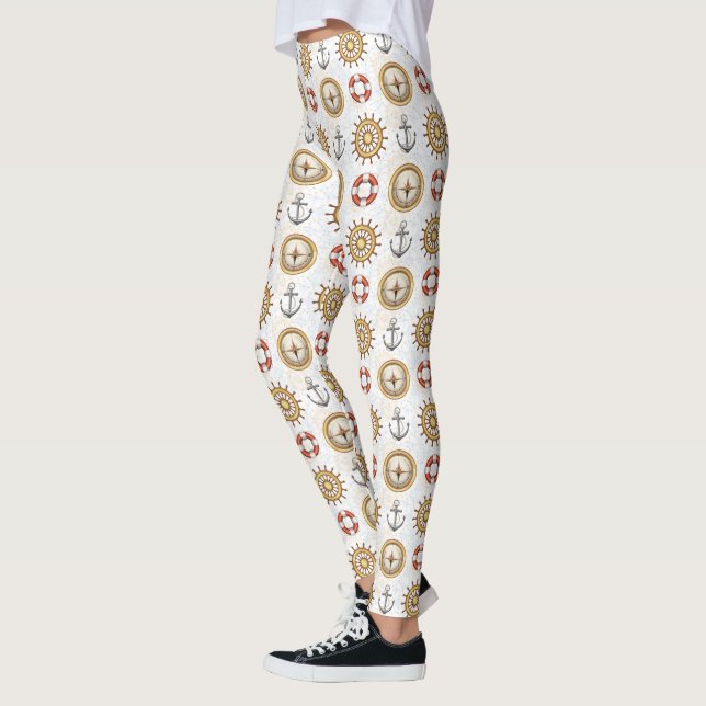 Leggings de padrão náutico (Esquerda)