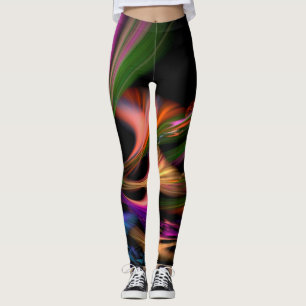 Leggings de padrão Neon Swirls