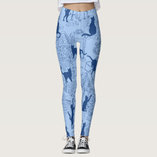 Leggings de padrão Paris de Cat Azul
