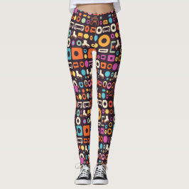 Leggings de padrão retrô nos anos 90 divertidos