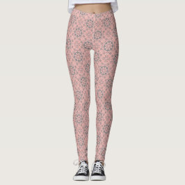 Leggings de padrão rosa embutido