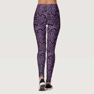 Leggings de padrão roxo e preto