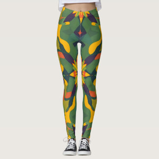 Leggings de padrão sem aparência vibrantes - Deco 