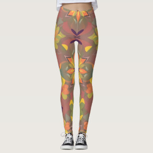 Leggings de padrão sem costura vibrantes - Design 