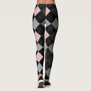 Leggings de Padrão Têxtil Argyle 01 Pequenas