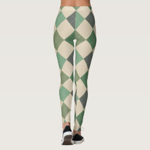 Leggings de Padrão Têxtil Argyle 03 Pequenas