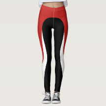 Leggings de padrão vermelho/branco/preto