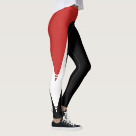 Leggings de padrão vermelho/branco/preto 3