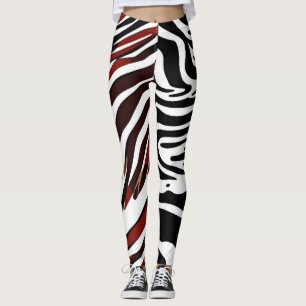 Leggings de padrão zebra opostas
