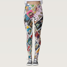 Leggings de Padrões Coloridos Cute Characters