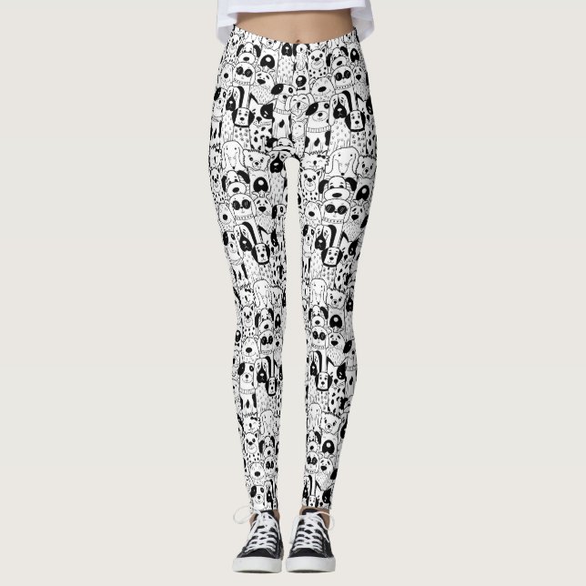 Leggings de padrões de cães (Frente)