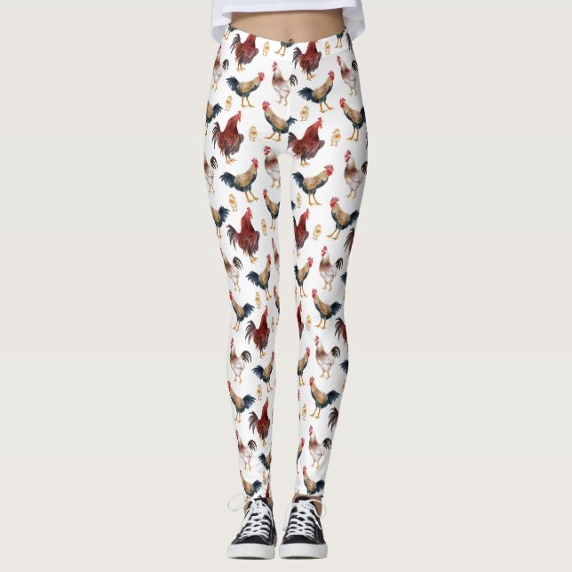 Leggings de padrões de frango na Rússia (Frente)