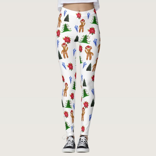 Leggings de padrões de Natal (Frente)