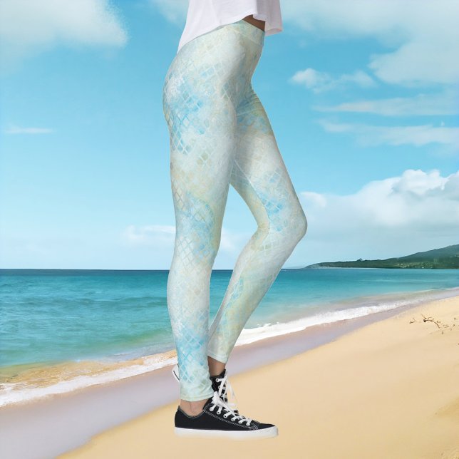 Leggings de padrões do sonho da sereia de praia (Criador carregado)