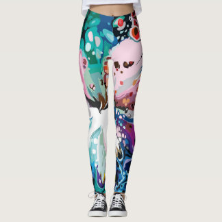 Leggings de Padrões marmoreados de design abstrato