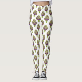 Leggings de Padrões Roxos de Artichoke