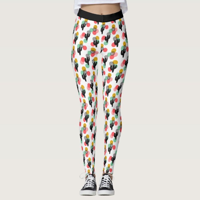 Leggings de Padrões Tropicais Trendy (Frente)