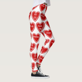 Leggings de palavras personalizadas do coração do 