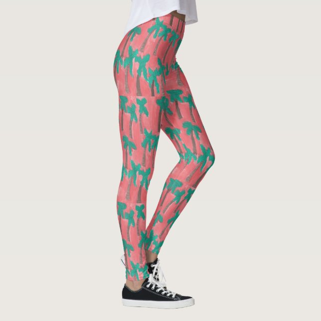 Leggings de Palmeiras de Aquarela (Direita)