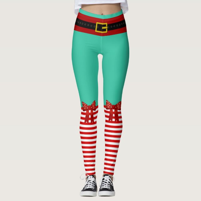 Leggings de Papais noeis Sexuais, Elf de Natal, Gn (Frente)