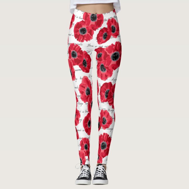 leggings de papoilas (Frente)