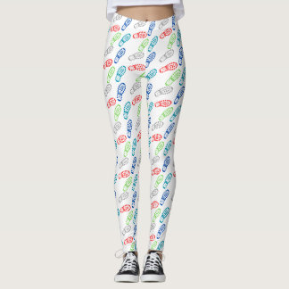Leggings de passos do calçado
