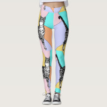 Leggings de Pastel Harlequin, Legal Gato de Tabby
