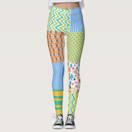 Leggings de Patchwork femininas
