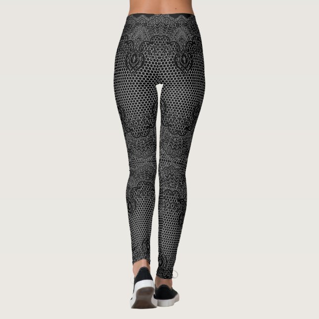 Leggings de peixes pretos falsos - suas cores (Verso)