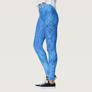 Leggings de Penas de Pavimentos Azuis