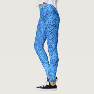 Leggings de Penas de Pavimentos Azuis