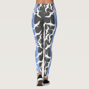 Leggings de perna com poder de pássaro voador eleg