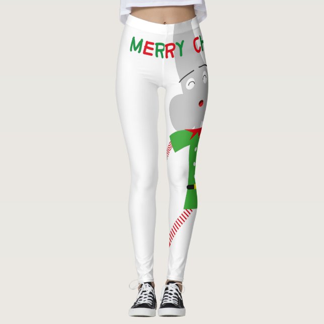 leggings de personagens verdes de natristmas verme (Frente)
