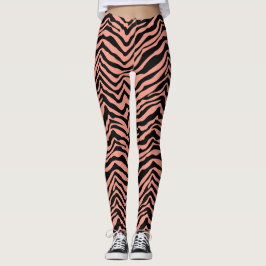 Leggings de Pêssego e Zebra Negra