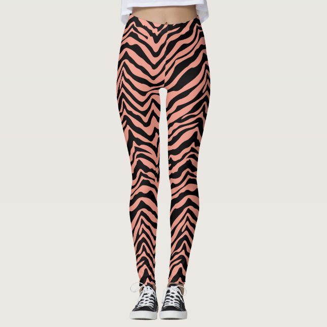 Leggings de Pêssego e Zebra Negra (Frente)