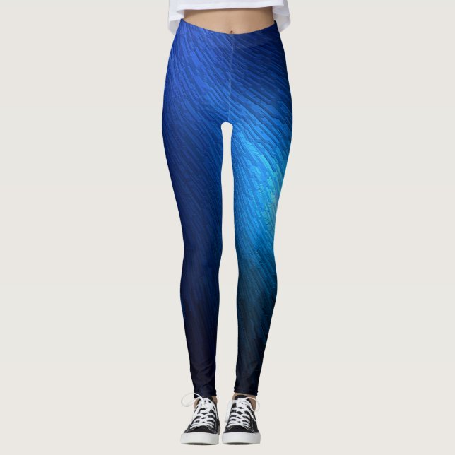 Leggings de Pilha de Streak Azul (Frente)