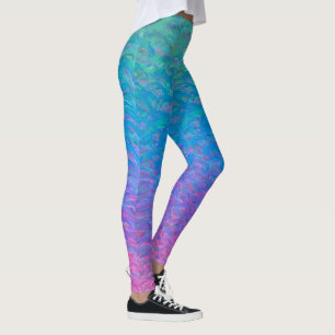 Leggings de pintura coloridas em madeira