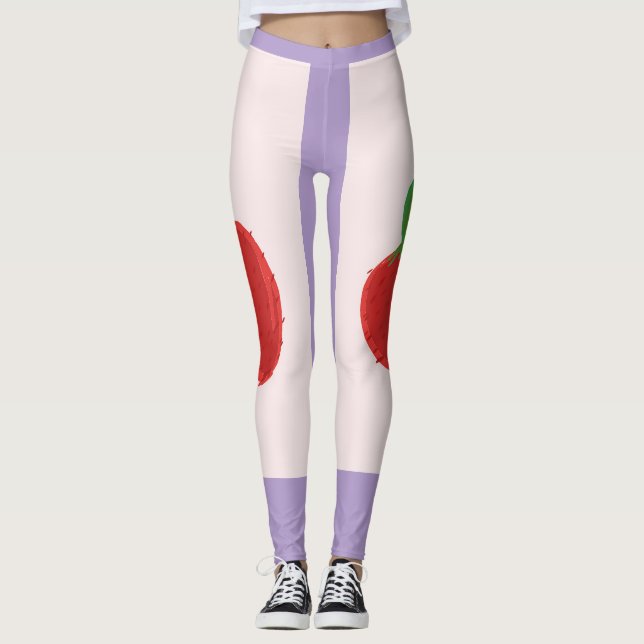 Leggings de pintura de morango (Frente)