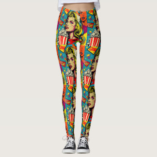 leggings de pipocas de pop art