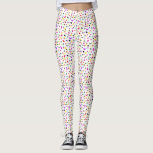 Leggings de Pontos Coloridos Incríveis Vibração Po