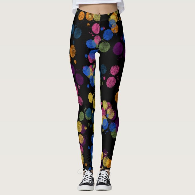 Leggings de pontos de tinta (Frente)