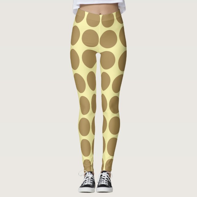 Leggings de pontos neutros em chaminé (Frente)