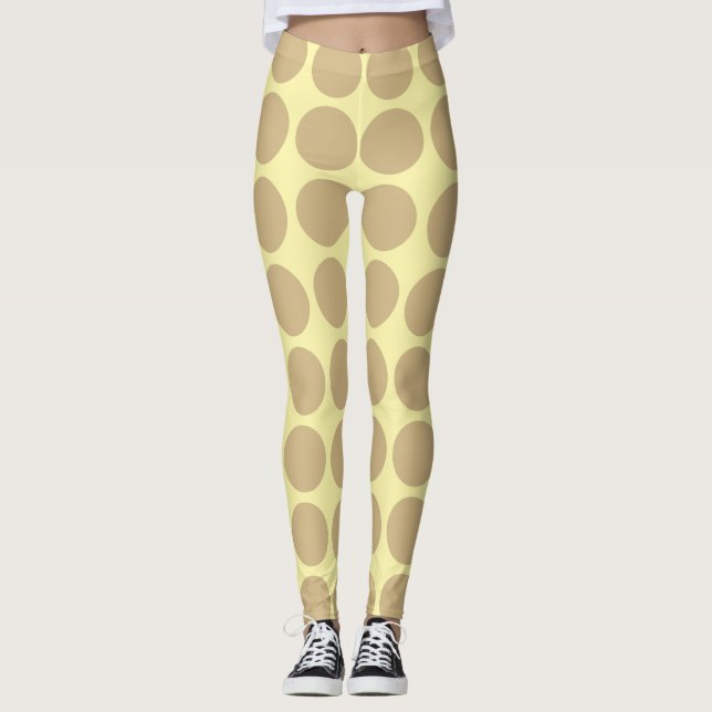 Leggings de pontos neutros em tons de fêmur (Frente)