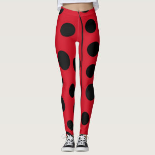 Leggings de Pontos Pretos e Vermelhos de Ladybug