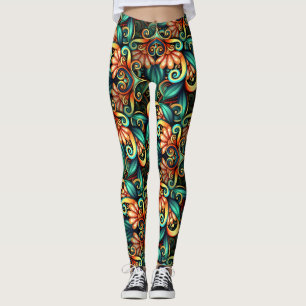 Leggings de Pop da Moda Vividly Regal