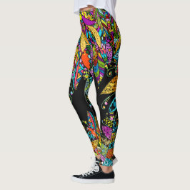 Leggings de Pop de Diversão de Couro